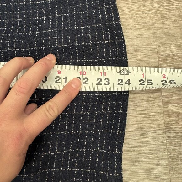 Anthropology Maeve NAvy Blue Printed Pencil Stretchy Skirt sz L - Picture 7 of 12